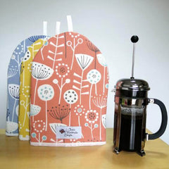 Cafetiere cosy Bergen fabric (small size in burnt orange with Insul Bright® Insulated Wadding)
