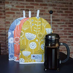Cafetiere cosy Bergen fabric (small size in burnt orange with Insul Bright® Insulated Wadding)