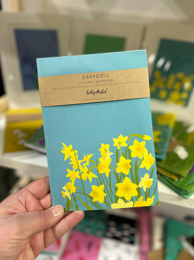 Daffodil lined A5 notebook