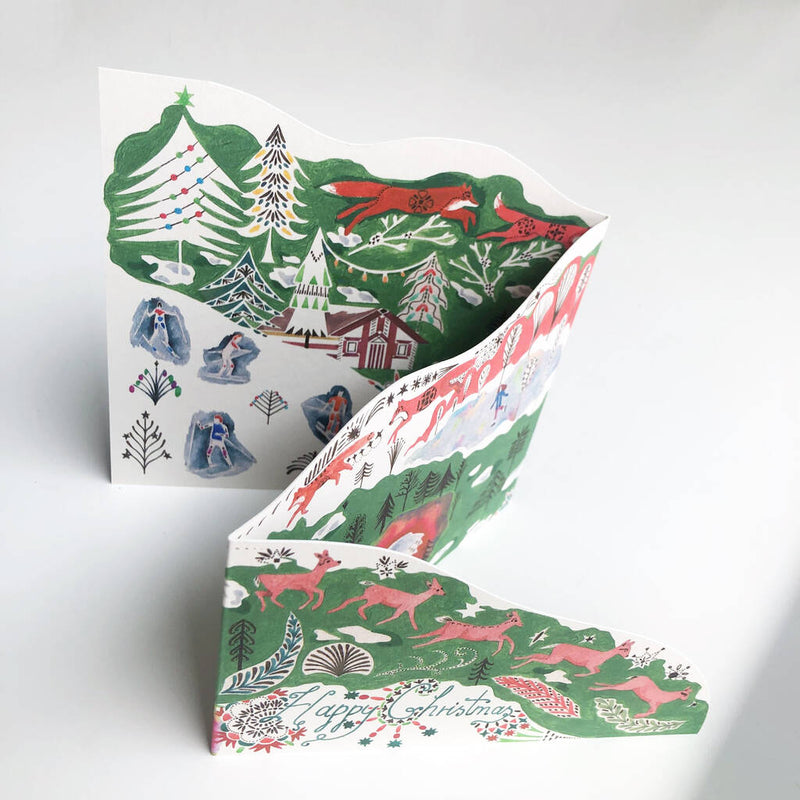 Happy Christmas Animals Concertina Card