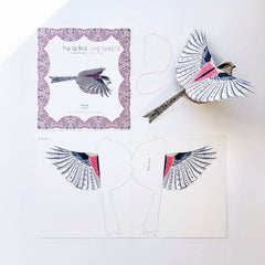 Pop up bird paper decoration - goldfinch, sparrow, robin, chaffinch & parrot