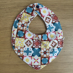 Dribble style bib - patterned tiles