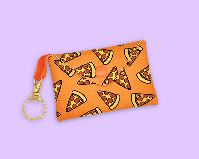 Mini faux leather pouch - pepperoni pizza