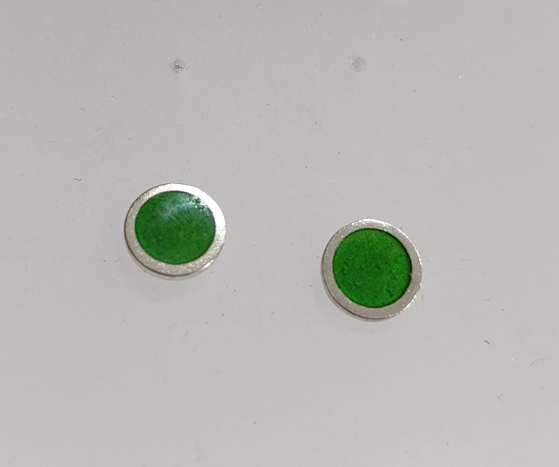 Sterling silver & enamel colourful studs - green