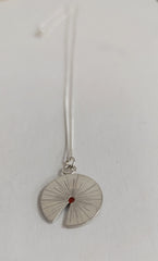 Sterling Silver lily pad with carnelian gemstone pendant