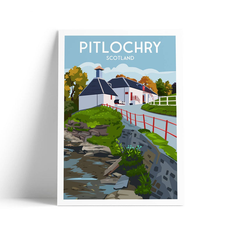 Pitlochry A4 travel poster print