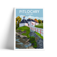 Pitlochry A4 travel poster print