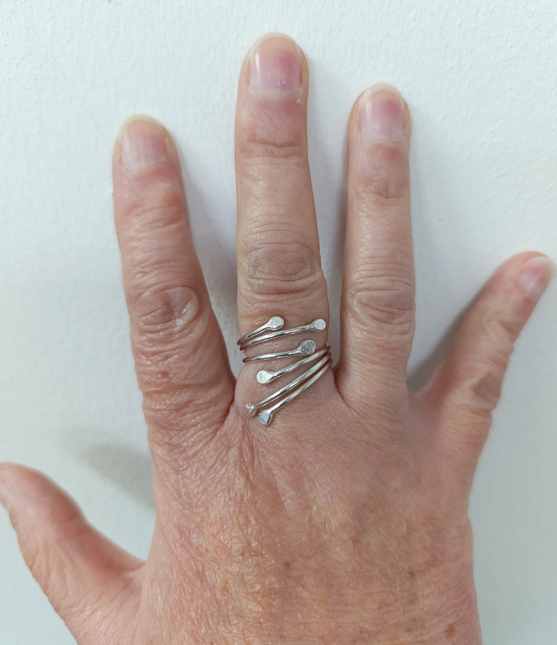 Sterling Silver 'roots' wrap ring