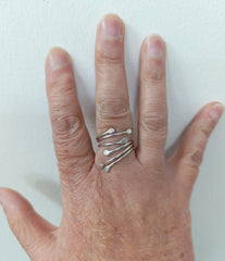 Sterling Silver 'roots' wrap ring