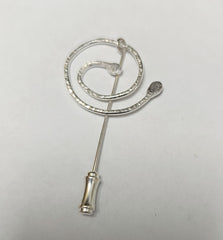 Sterling Silver 'spiral roots' pin brooch