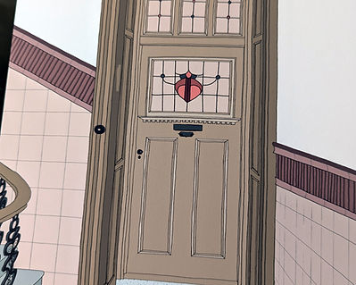 Tenement Door in Pink A4 print