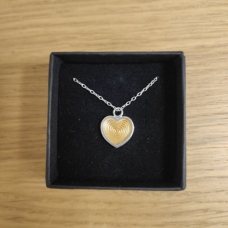 Sterling silver & 24ct gold heart necklace