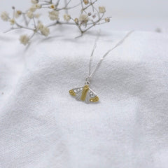 Sterling Silver & 22kt gold moon moth pendant
