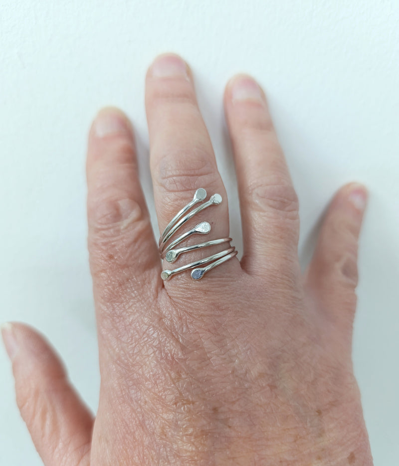 Sterling Silver 'roots' wrap ring