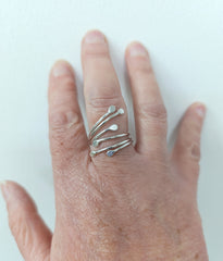 Sterling Silver 'roots' wrap ring
