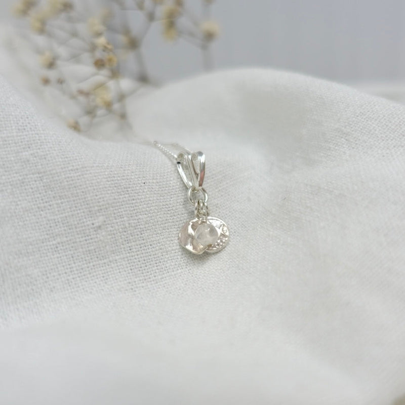 Moondrop Sterling Silver & Rainbow Moonstone Necklace