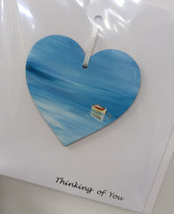 Thinking of you hand painted heart keepsake card