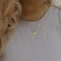 Sterling Silver & 22kt gold Crescent Moon pendant