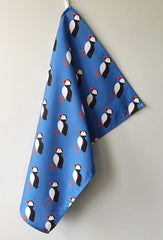 Puffin tea towel