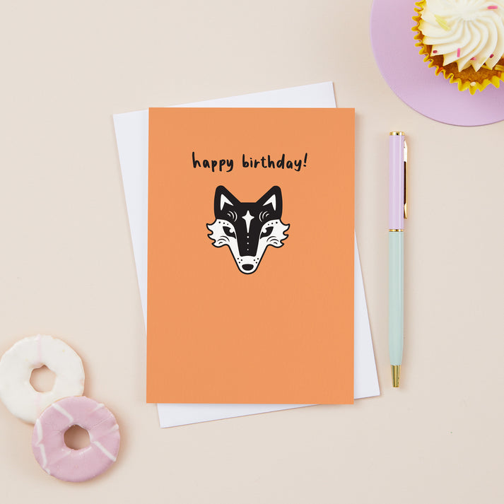 Happy birthday fairytale fox card