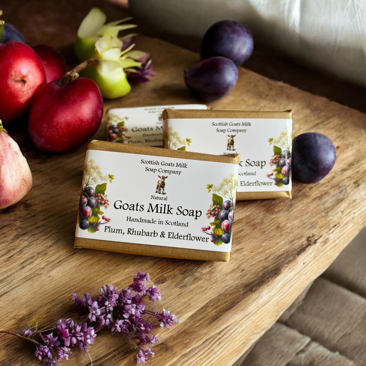 Handmade goats milk soap - Plum, rhubarb & elderflower