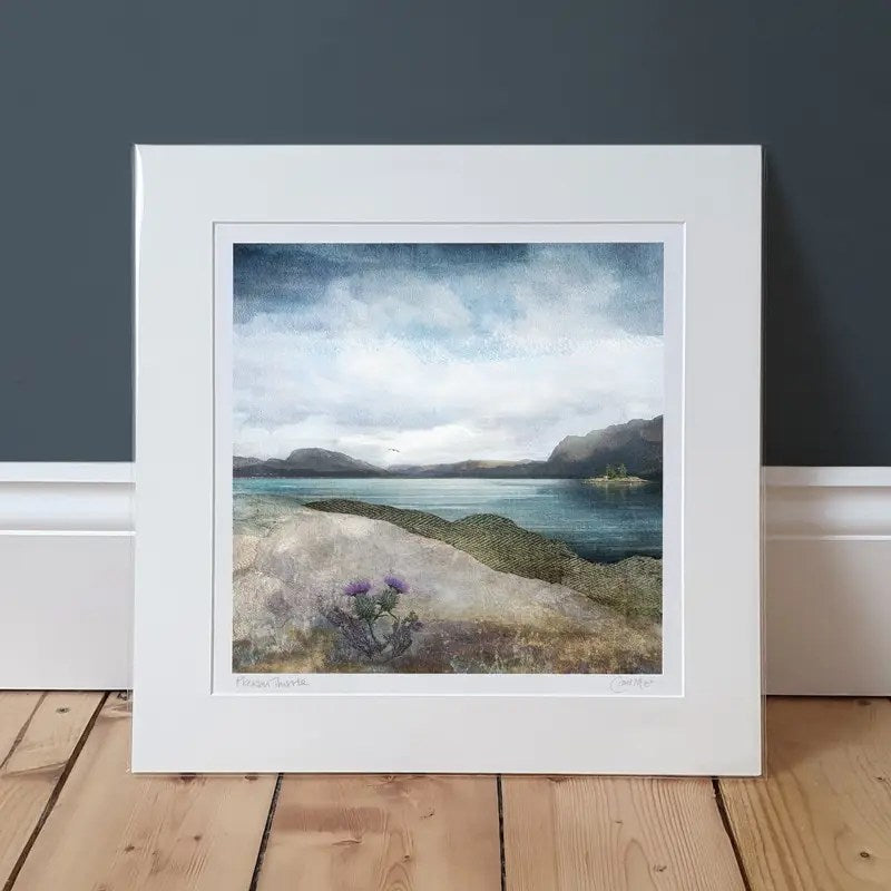 Plockton Thistles mounted print