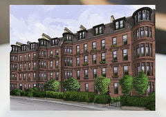 Glasgow Tenements, North Kelvinside greetings card