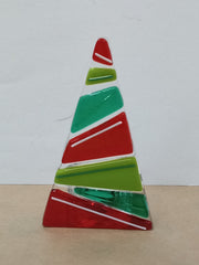 Christmas tree glass tealight holder