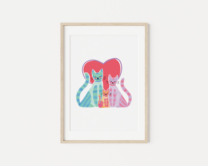 Cat trio A5 Art Print