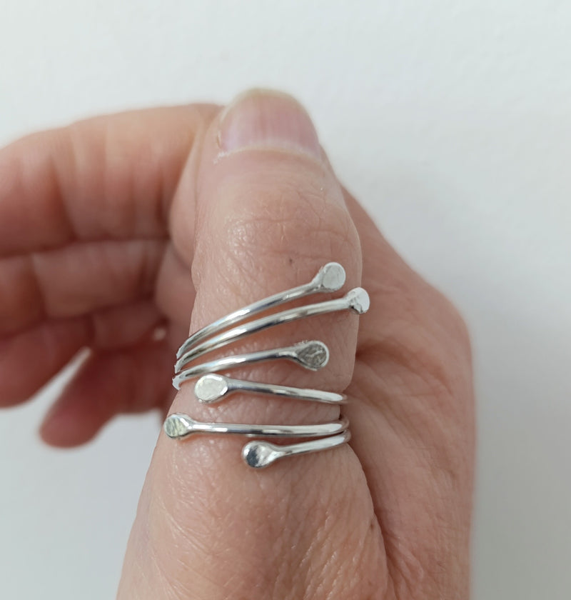 Sterling Silver 'roots' wrap ring