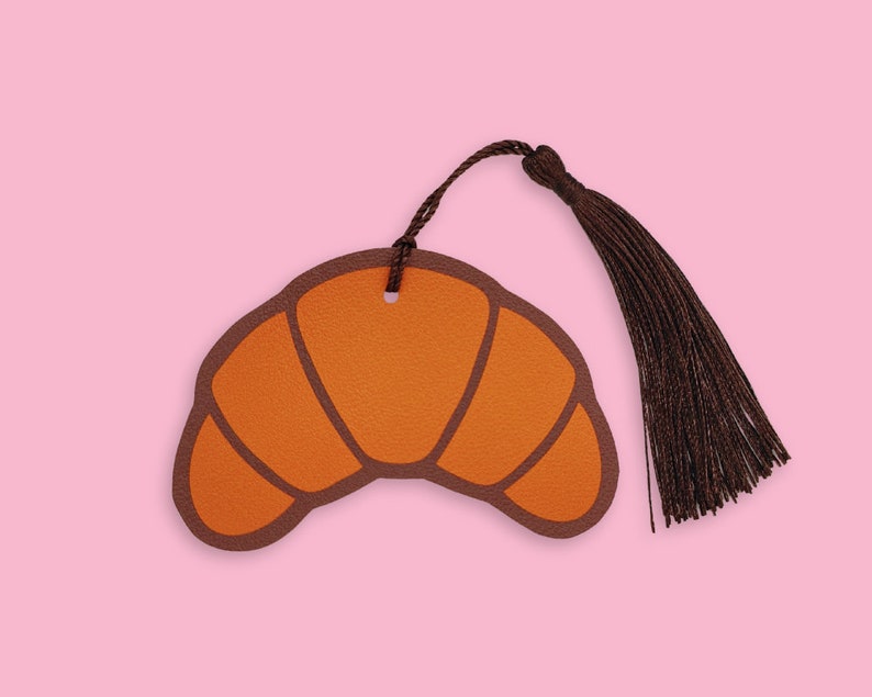 Croissant faux leather bookmark