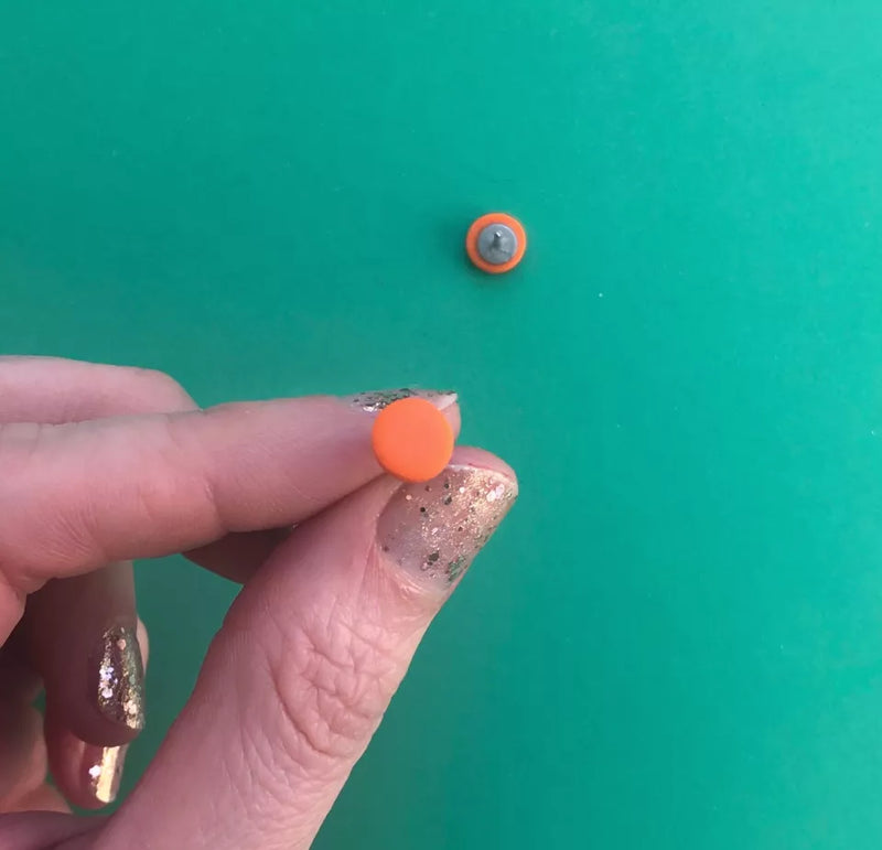 Circle polymer clay studs - orange (2 sizes available)