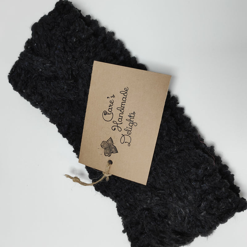 Hand knitted black earwarmer/headband