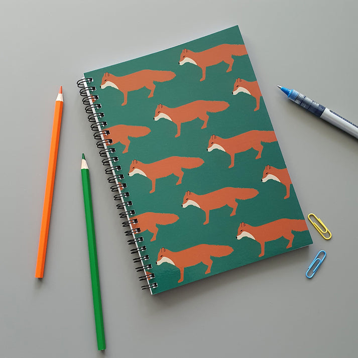 Fox wire bound lined notebook