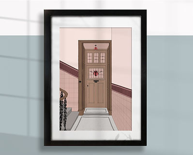 Tenement Door in Pink A4 print