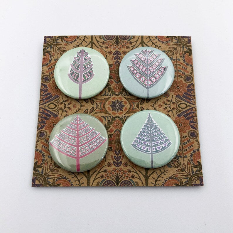 Set of 4 badges - Trees