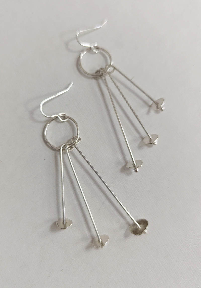 Sterling silver 'lily pad' dangle earrings