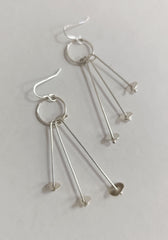 Sterling silver 'lily pad' dangle earrings
