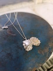 Sterling silver sand cast limpet shell necklace