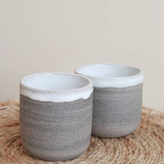 Grey stoneware espresso tumbler
