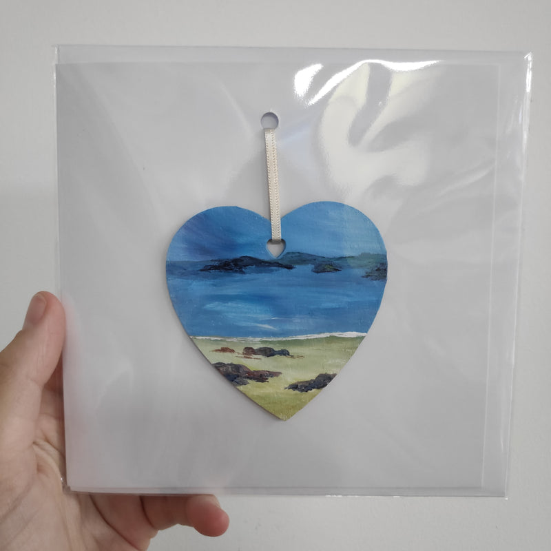 Hand painted heart keepsake card
