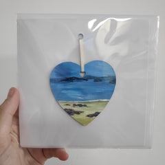 Hand painted heart keepsake card