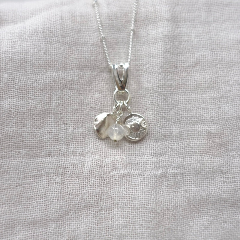 Moondrop Sterling Silver & Rainbow Moonstone Necklace