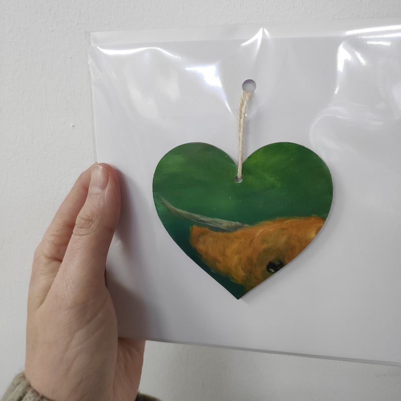 Hand painted heart keepsake card