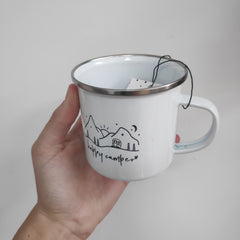 Happy Camper enamel mug