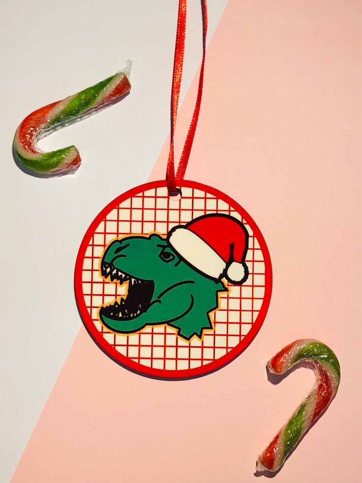 T-Rex Christmas hanging decoration