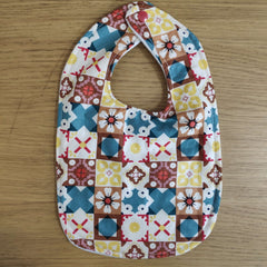 Traditional style bib - folk pattern/tiles print