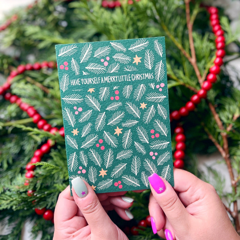 Christmas foliage pack of 6 cards
