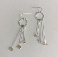 Sterling silver 'lily pad' dangle earrings
