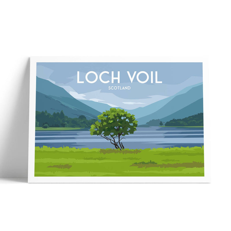 Loch Voil Trossachs A4 travel poster print